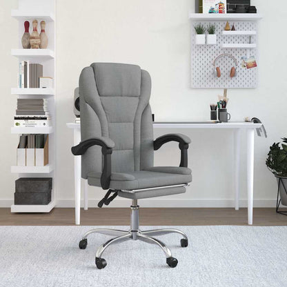 vidaXL Reclining Office Chair Light Grey Fabric - 63 x 56 x 122 cm - 68763