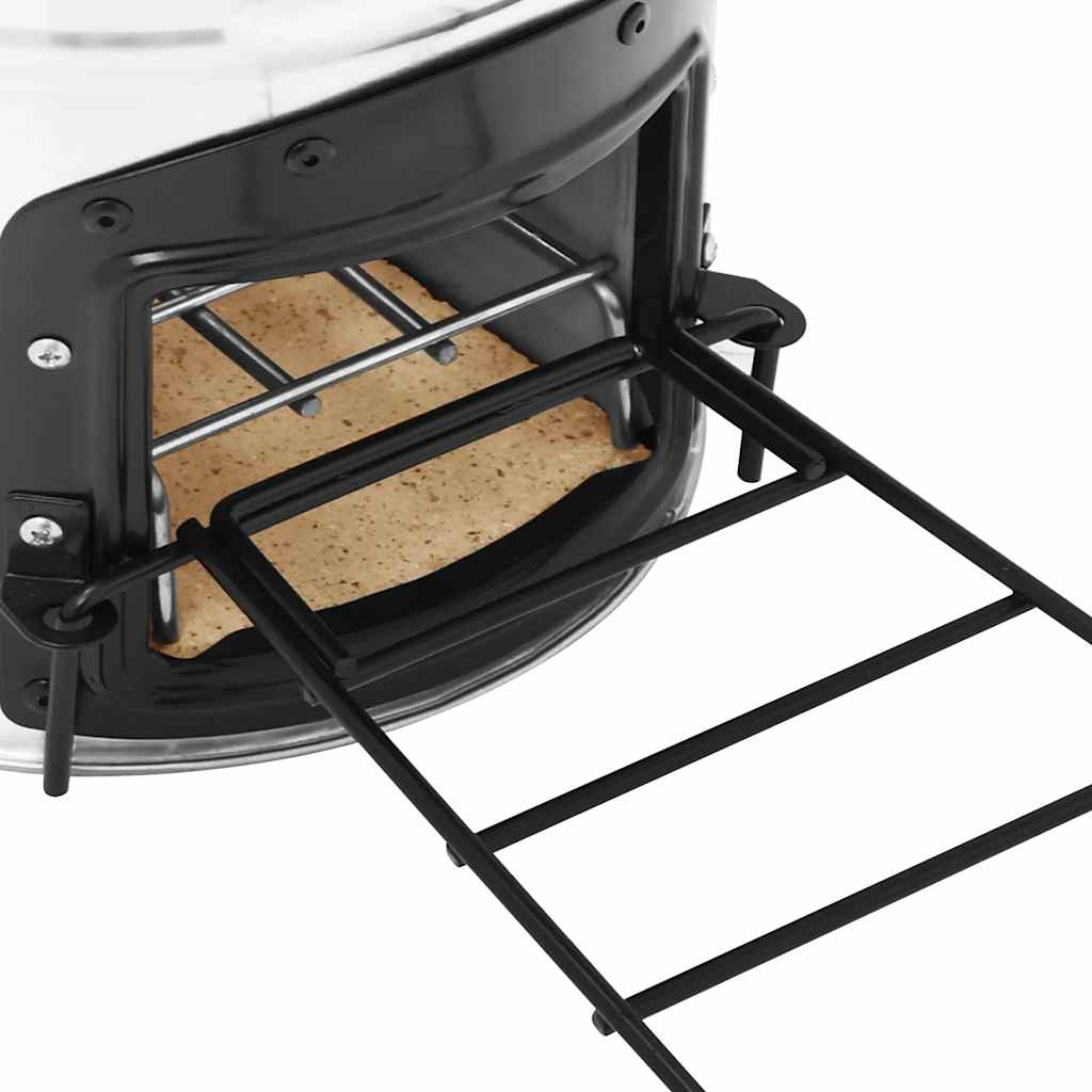 vidaXL Camping Wood Stove Silver 45.5x33x25.5 cm Stainless Steel