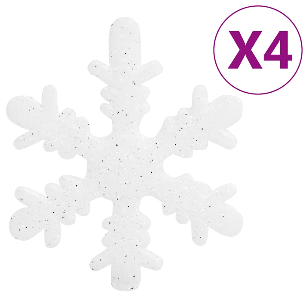 vidaXL 111 Piece Christmas Bauble Set White and Grey Polystyrene - Multicolour - 36 x 12 x 24 cm