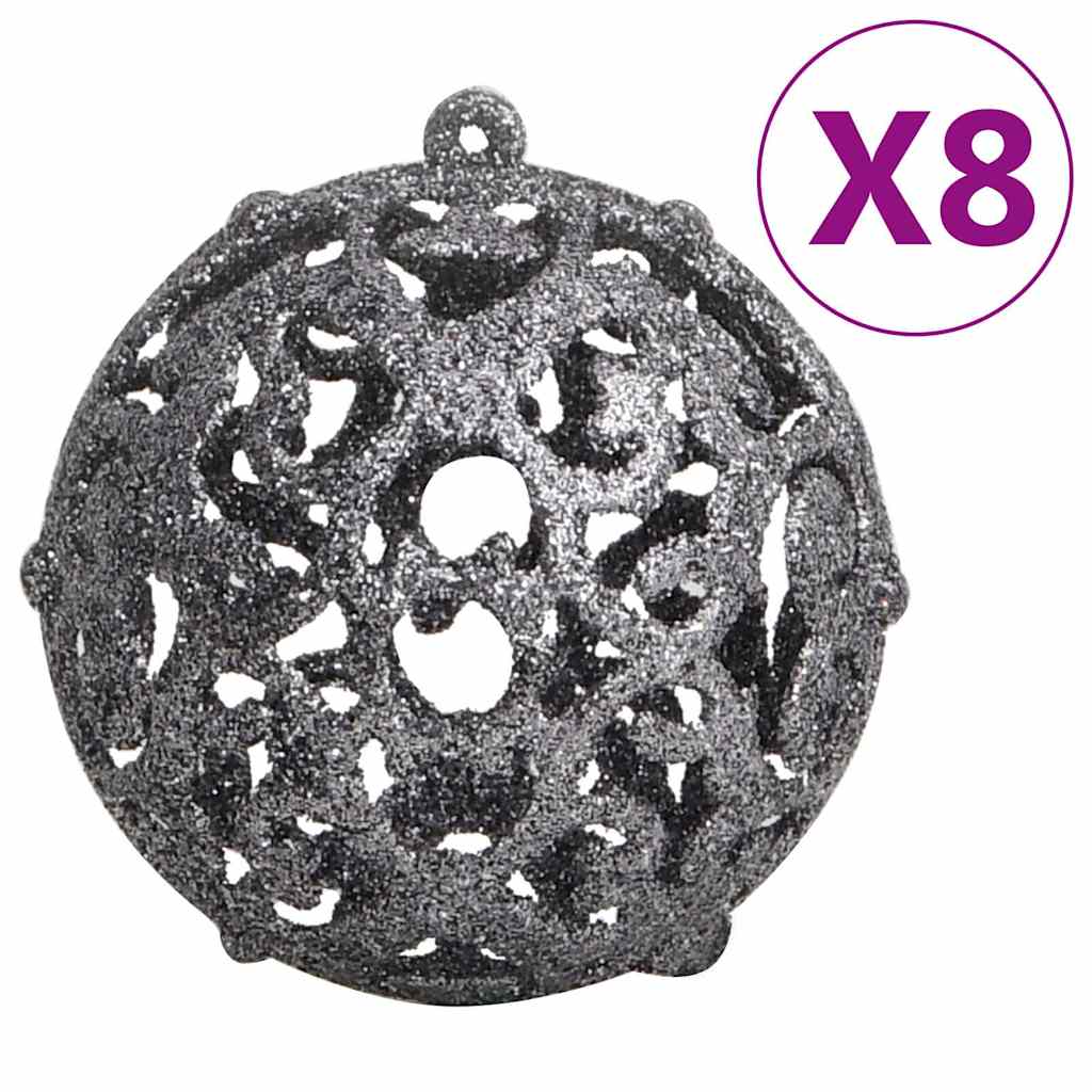 vidaXL 111 Piece Christmas Bauble Set White and Grey Polystyrene - Multicolour - 36 x 12 x 24 cm