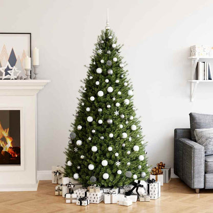 vidaXL 111 Piece Christmas Bauble Set White and Grey Polystyrene - Multicolour - 36 x 12 x 24 cm