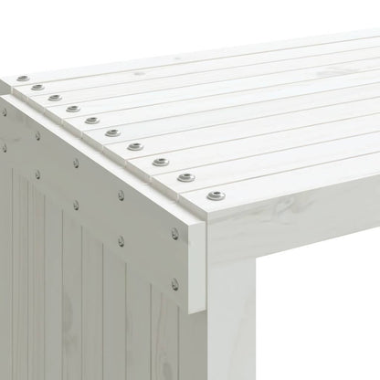 vidaXL Garden Bench Extendable White 212.5x40.5x45 cm Solid Wood Pine