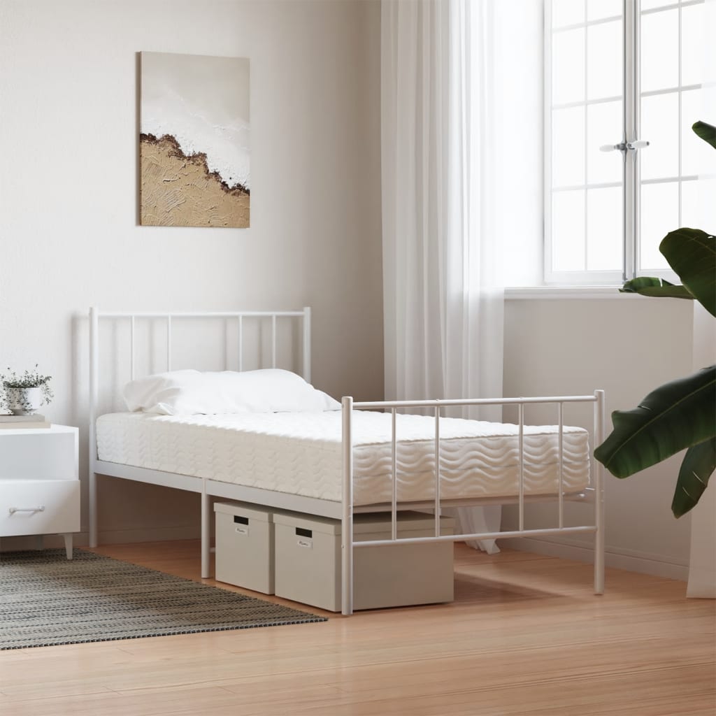 vidaXL Foam Mattress White 90x190 cm Hardness H2 H3 - 190 x 90 x 17 cm