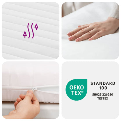 vidaXL Foam Mattress White 90x190 cm Hardness H2 H3 - 190 x 90 x 17 cm
