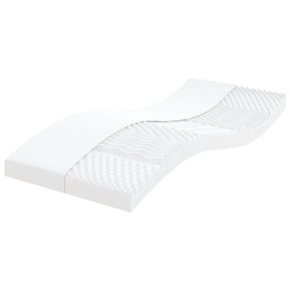 vidaXL Foam Mattress White 90x190 cm 7-Zone Hardness 20 ILD - 190 x 90 x 10 cm