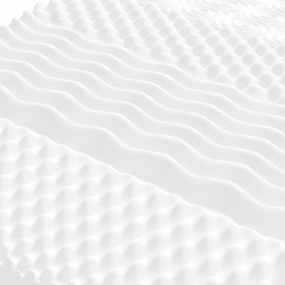 vidaXL Foam Mattress White 90x190 cm 7-Zone Hardness 20 ILD - 190 x 90 x 10 cm