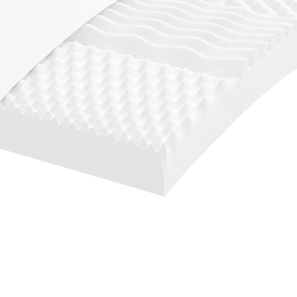 vidaXL Foam Mattress White 90x190 cm 7-Zone Hardness 20 ILD - 190 x 90 x 10 cm