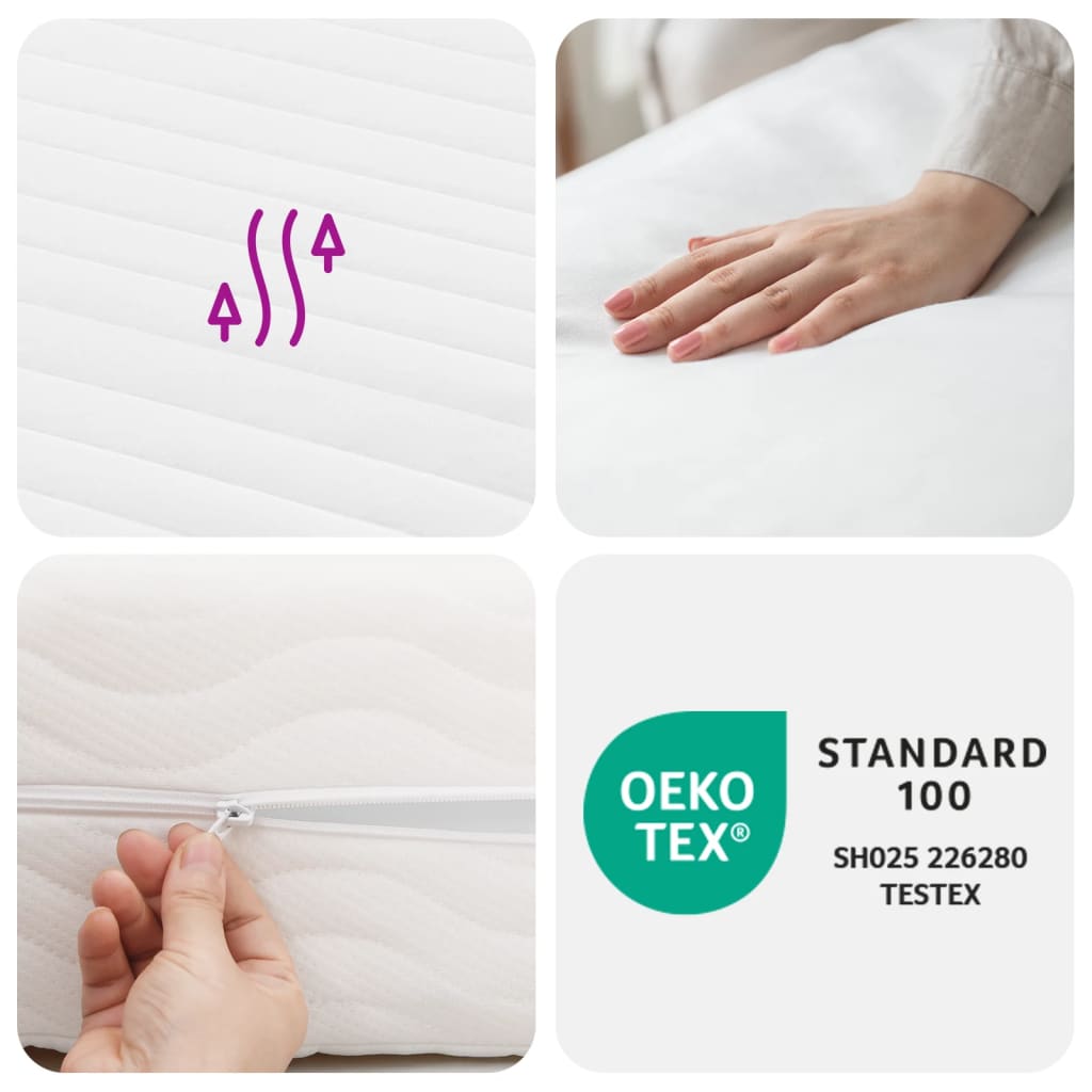 vidaXL Foam Mattresses 2 pcs White 90x190 cm 7-Zone Hardness 20 ILD - 190 x 90 x 10 cm