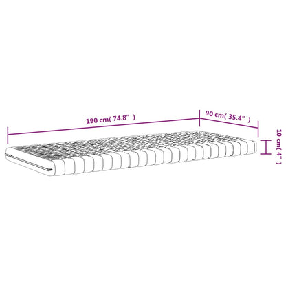 vidaXL Foam Mattresses 2 pcs White 90x190 cm 7-Zone Hardness 20 ILD - 190 x 90 x 10 cm