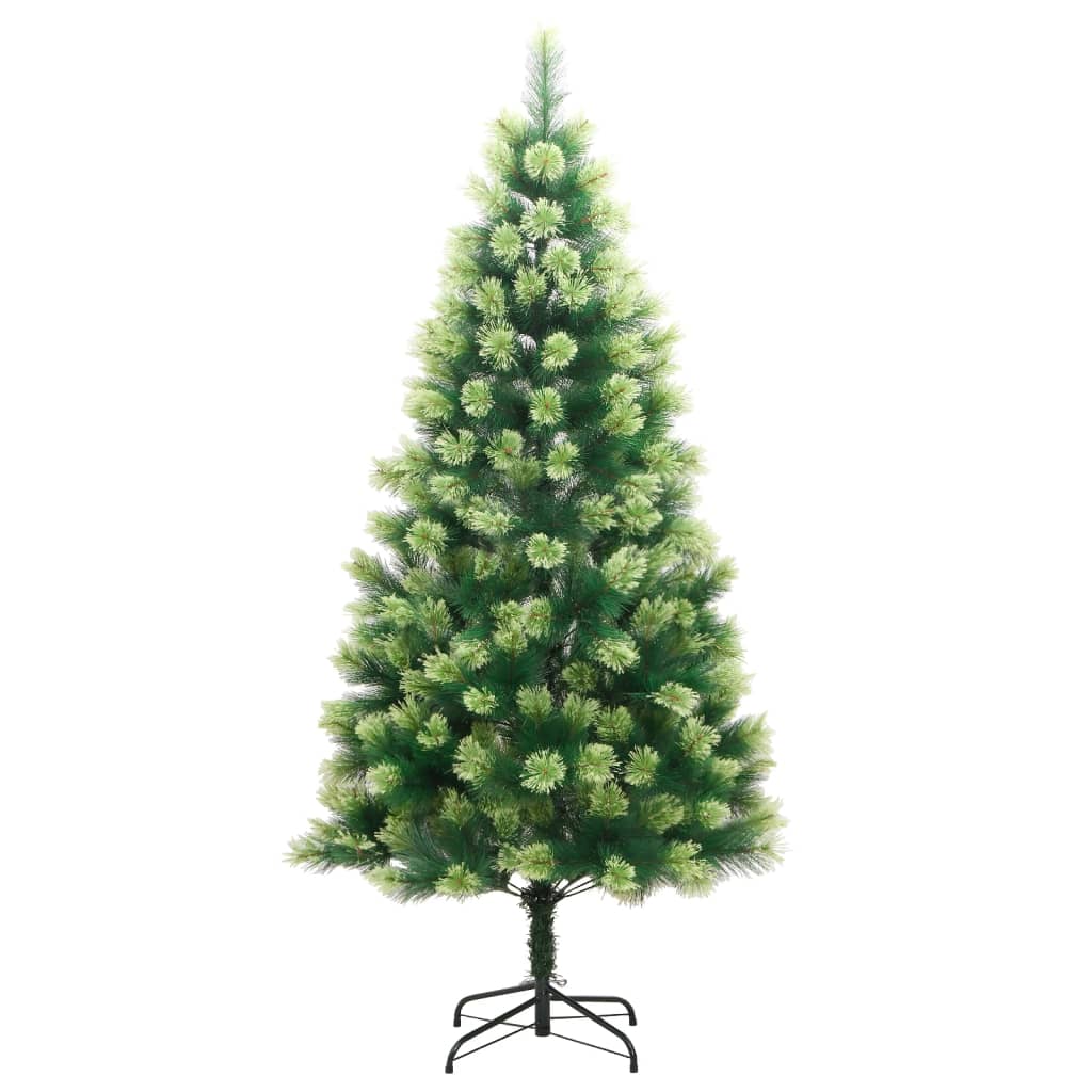 vidaXL Artificial Hinged Christmas Tree with Stand 210 cm - Green