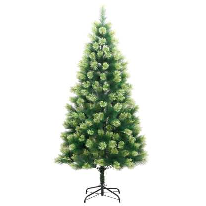 vidaXL Artificial Hinged Christmas Tree with Stand 210 cm - Green