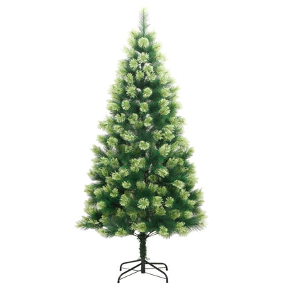 vidaXL Artificial Hinged Christmas Tree with Stand 240 cm - Green