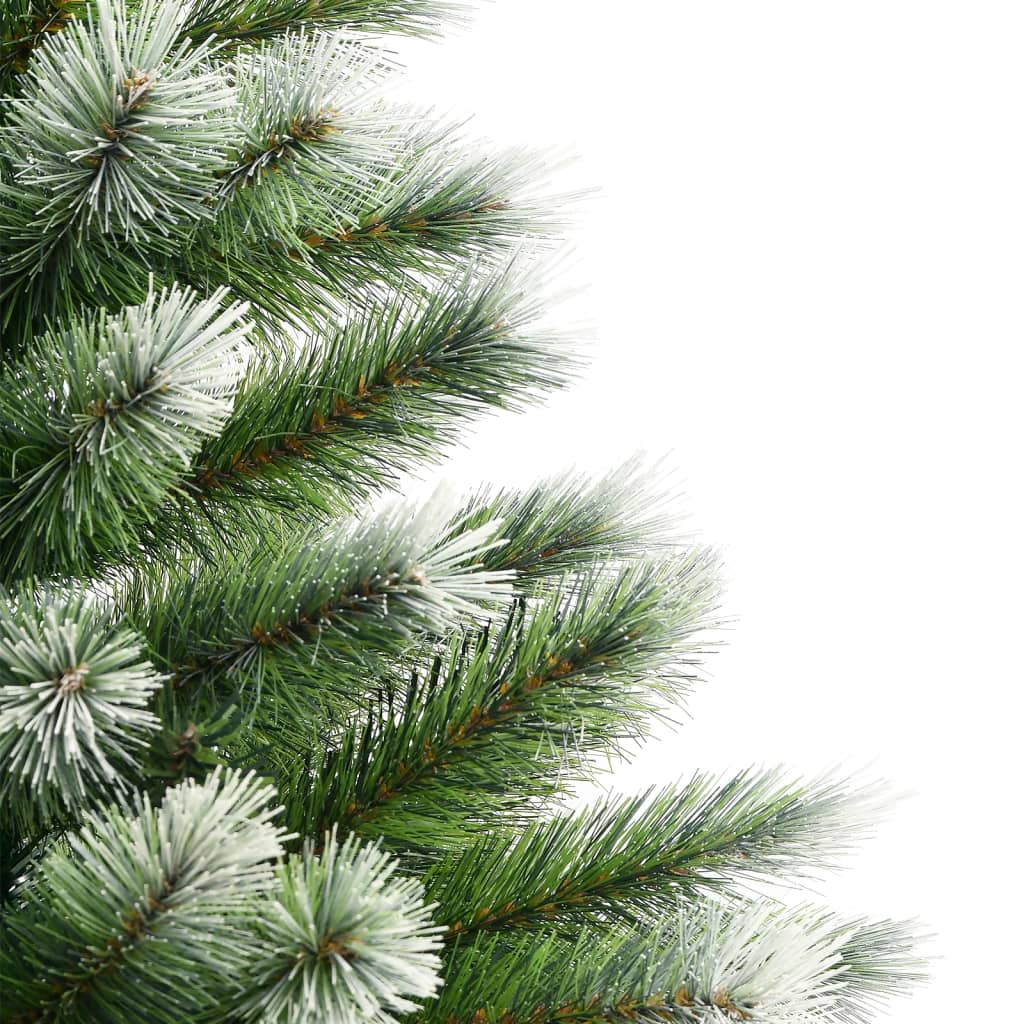 vidaXL Artificial Hinged Christmas Tree with Flocked Snow 180 cm - Green