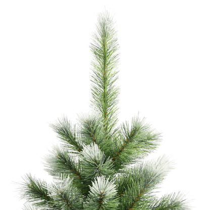 vidaXL Artificial Hinged Christmas Tree with Flocked Snow 210 cm - Green