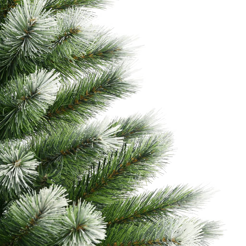 vidaXL Artificial Hinged Christmas Tree with Flocked Snow 210 cm - Green
