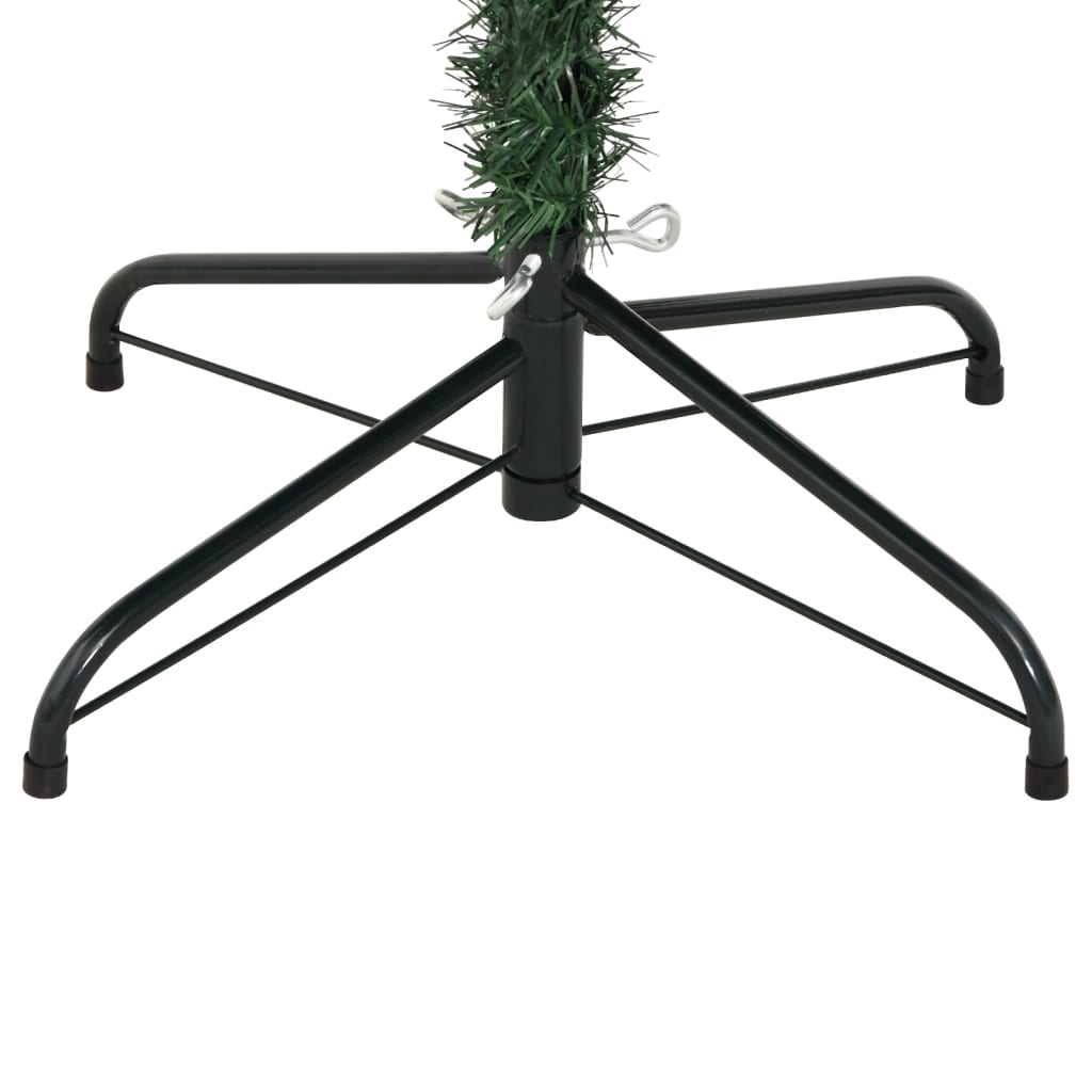 vidaXL Artificial Hinged Christmas Tree with Flocked Snow 210 cm - Green
