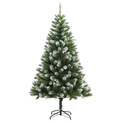 vidaXL Artificial Hinged Christmas Tree with Flocked Snow 240 cm - Green
