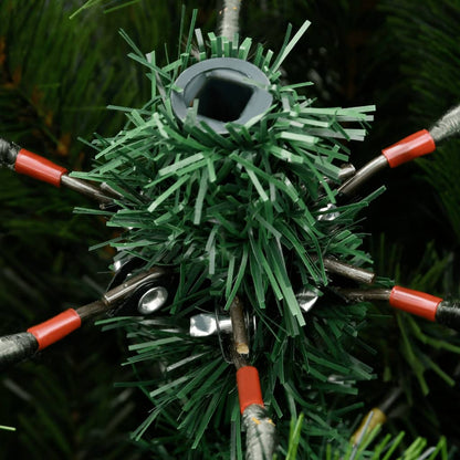 vidaXL Artificial Hinged Christmas Tree with Flocked Snow 240 cm - Green