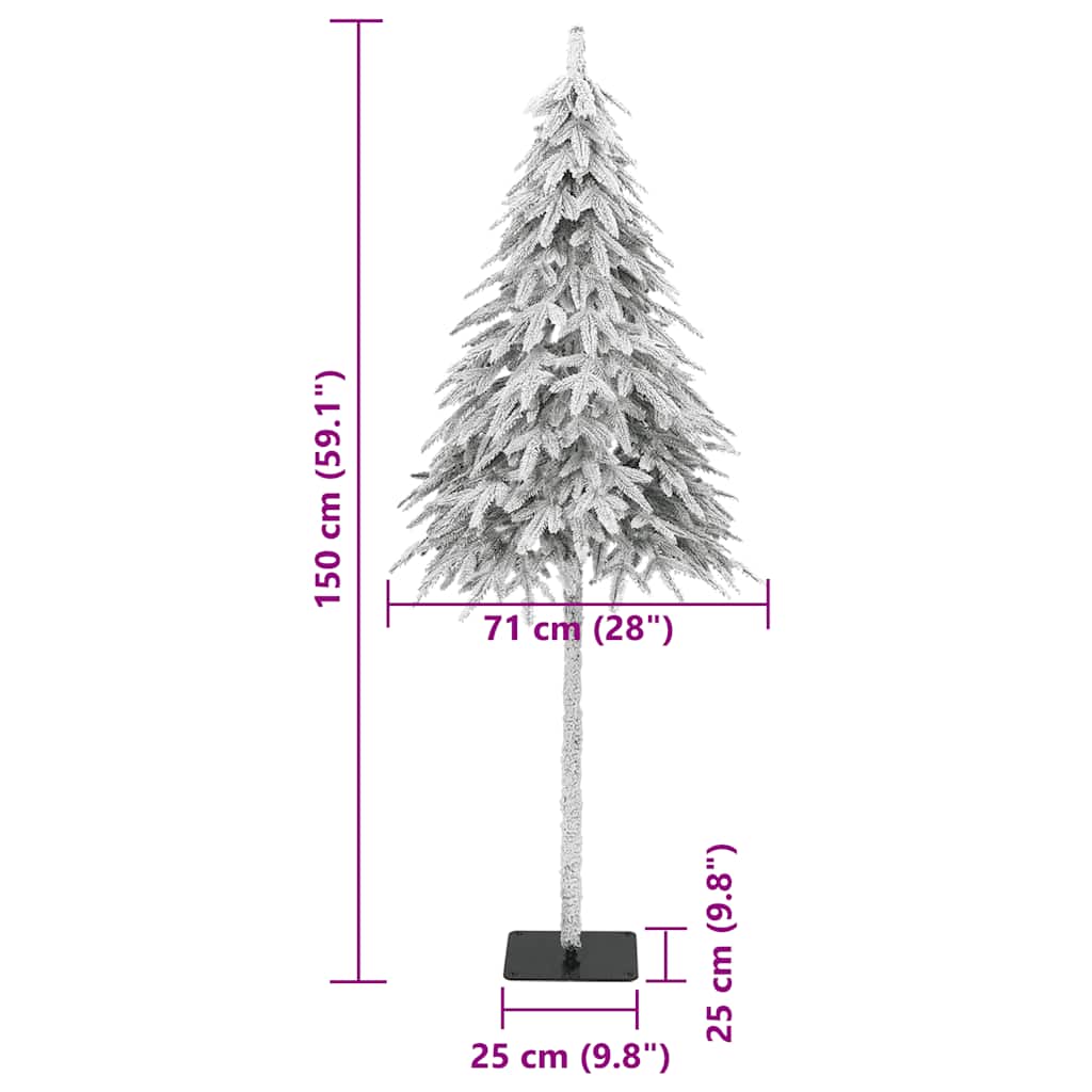 vidaXL Artificial Christmas Tree with Flocked Snow 150 cm - White