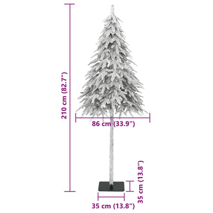 vidaXL Artificial Christmas Tree with Flocked Snow 210 cm - White