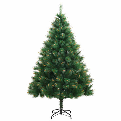vidaXL Artificial Hinged Christmas Tree with Stand 180 cm - Green - 55034