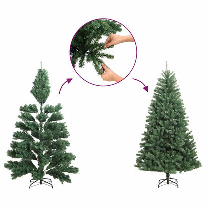 vidaXL Artificial Hinged Christmas Tree with Stand 180 cm - Green - 55034