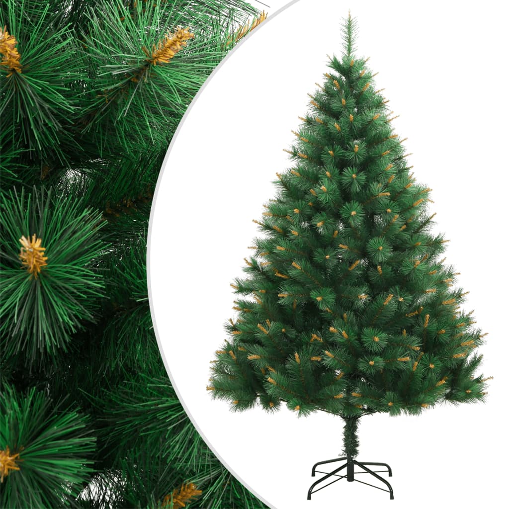 vidaXL Artificial Hinged Christmas Tree with Stand 240 cm - Green - 55043