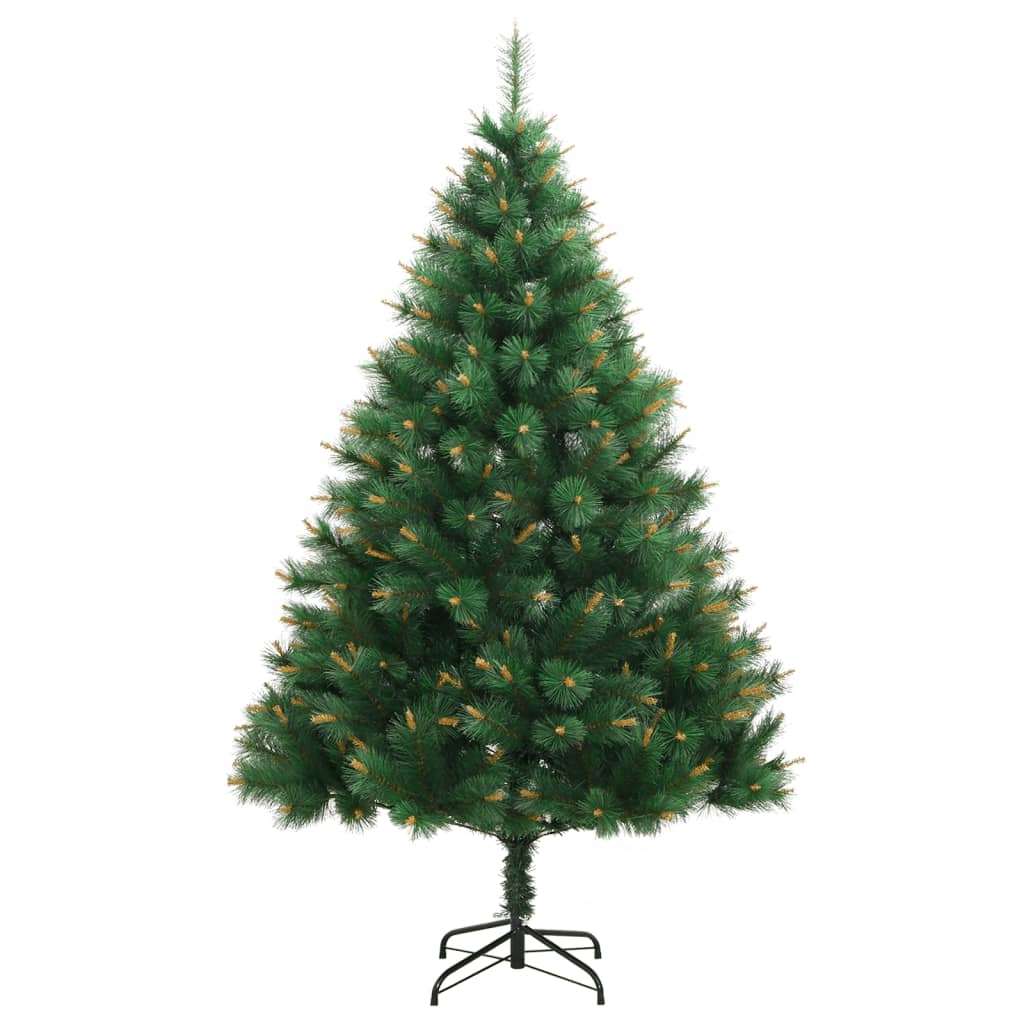 vidaXL Artificial Hinged Christmas Tree with Stand 240 cm - Green - 55043