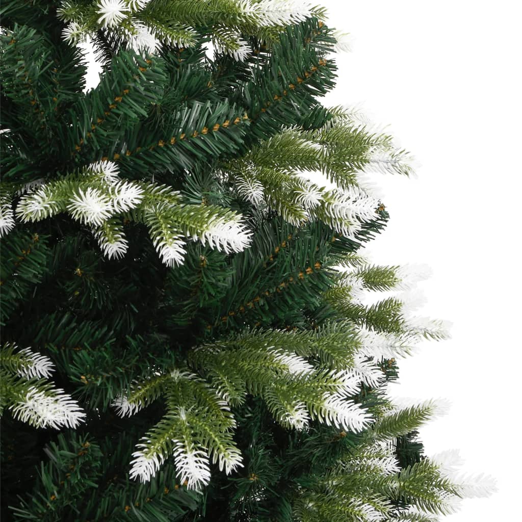 vidaXL Artificial Hinged Christmas Tree with Flocked Snow 120 cm - Green