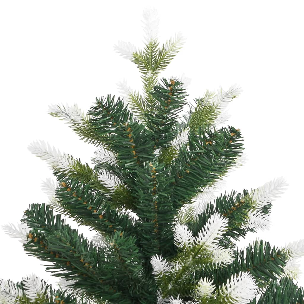 vidaXL Artificial Hinged Christmas Tree with Flocked Snow 120 cm - Green