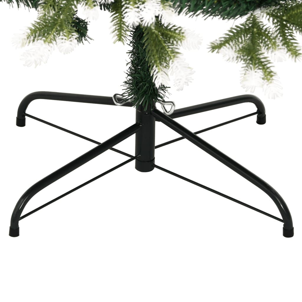vidaXL Artificial Hinged Christmas Tree with Flocked Snow 120 cm - Green