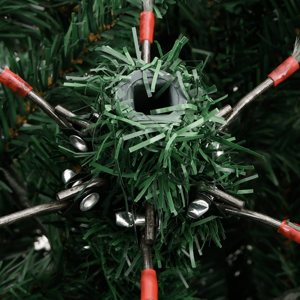 vidaXL Artificial Hinged Christmas Tree with Flocked Snow 120 cm - Green