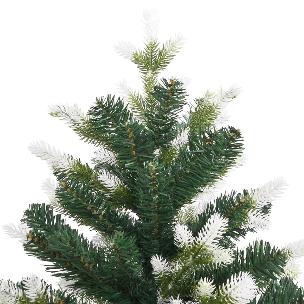 vidaXL Artificial Hinged Christmas Tree with Flocked Snow 150 cm - Green - 55057