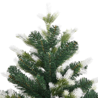 vidaXL Artificial Hinged Christmas Tree with Flocked Snow 150 cm - Green - 55057