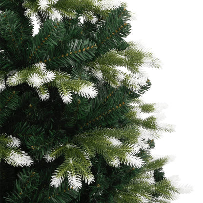 vidaXL Artificial Hinged Christmas Tree with Flocked Snow 180 cm - Green - 55062