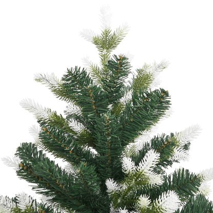 vidaXL Artificial Hinged Christmas Tree with Flocked Snow 180 cm - Green - 55062