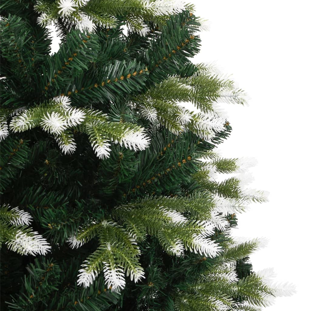 vidaXL Artificial Hinged Christmas Tree with Flocked Snow 240 cm - Green - 55076
