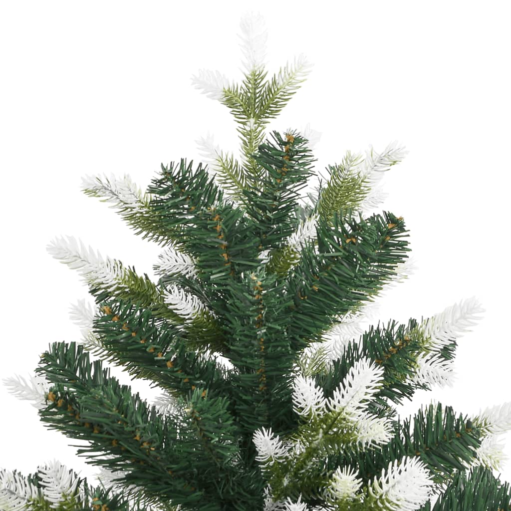 vidaXL Artificial Hinged Christmas Tree with Flocked Snow 240 cm - Green - 55076