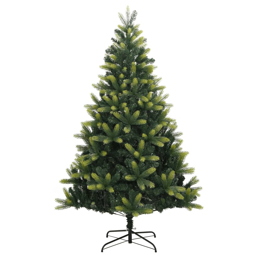 vidaXL Artificial Hinged Christmas Tree with Stand 180 cm - Green - 55101