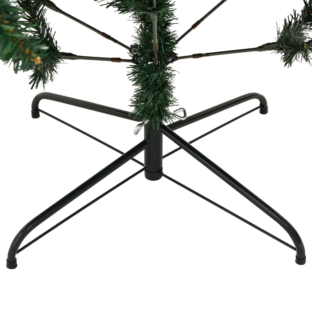 vidaXL Artificial Hinged Christmas Tree with Stand 180 cm - Green - 55101