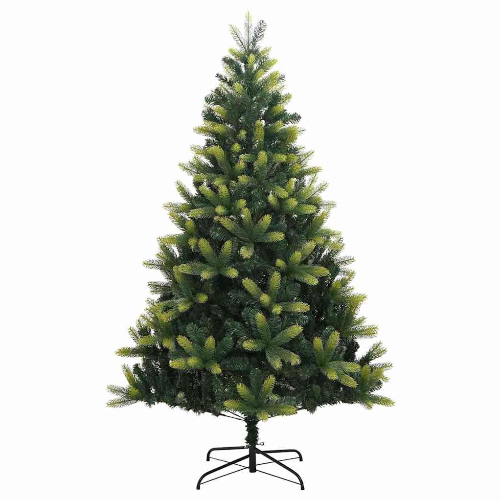 vidaXL Artificial Hinged Christmas Tree with Stand 210 cm - Green - 55106
