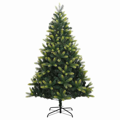 vidaXL Artificial Hinged Christmas Tree with Stand 210 cm - Green - 55106