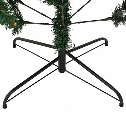 vidaXL Artificial Hinged Christmas Tree with Stand 210 cm - Green - 55106