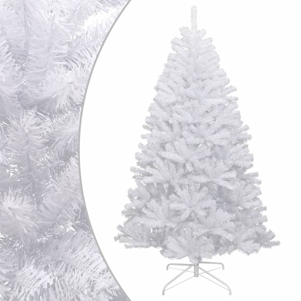 vidaXL Artificial Hinged Christmas Tree with Flocked Snow 120 cm - White