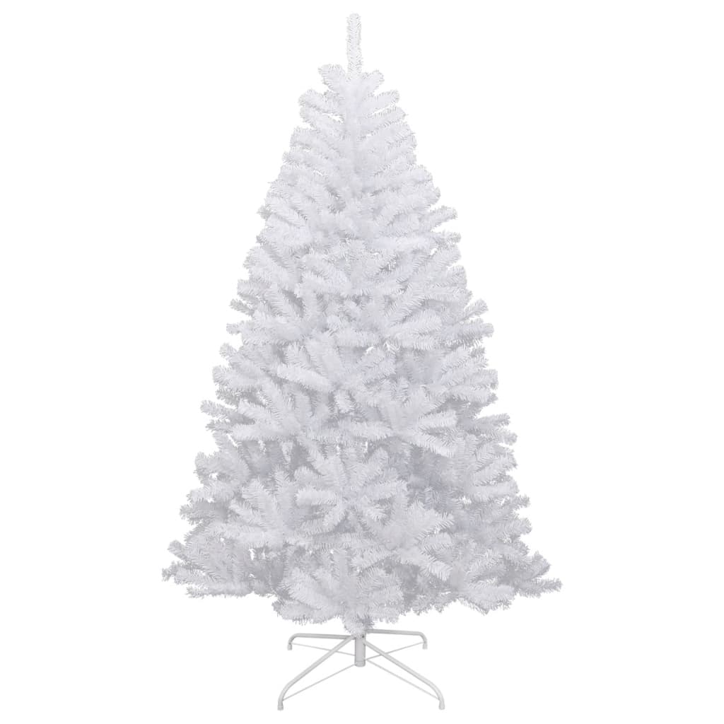 vidaXL Artificial Hinged Christmas Tree with Flocked Snow 120 cm - White