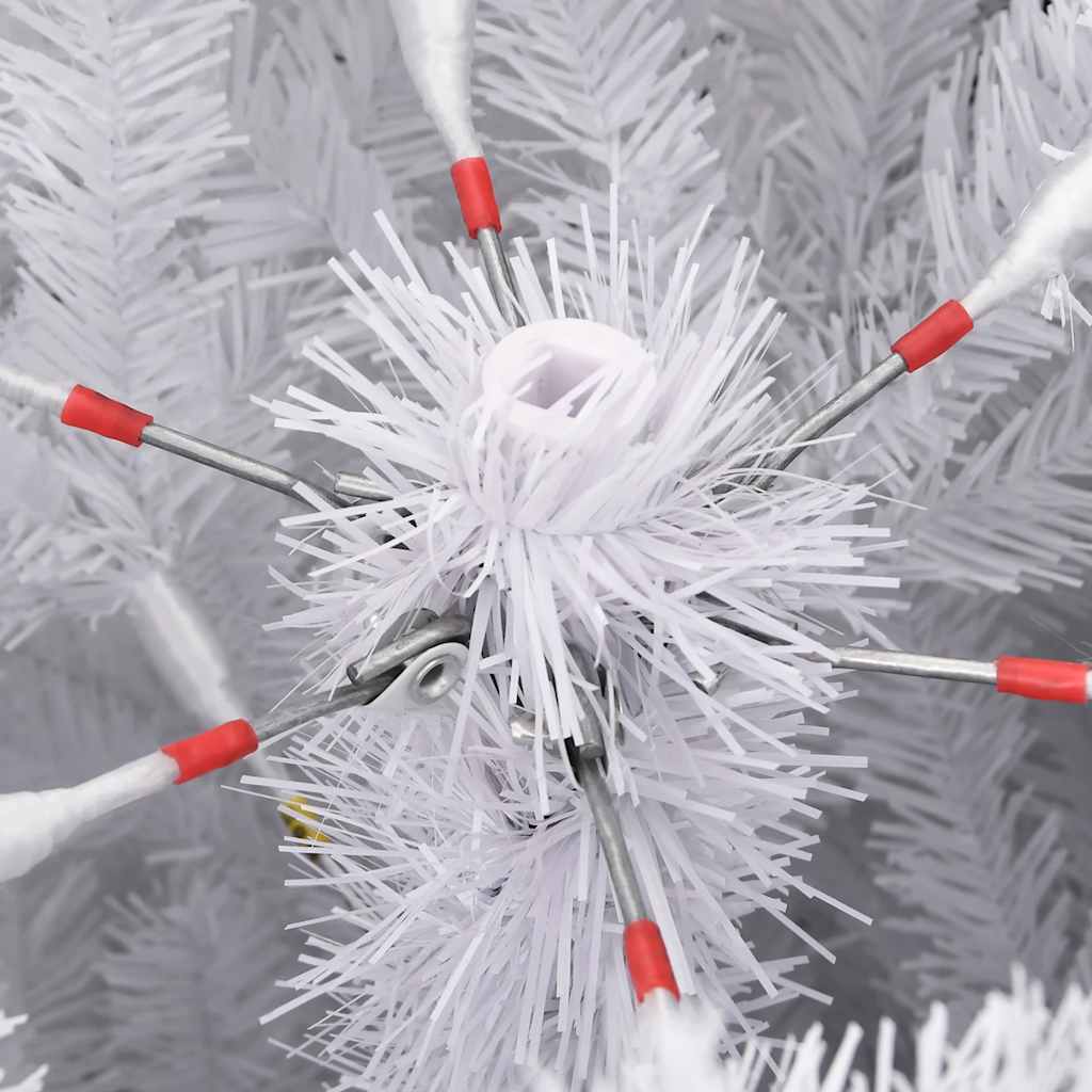 vidaXL Artificial Hinged Christmas Tree with Flocked Snow 120 cm - White