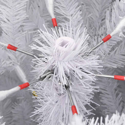 vidaXL Artificial Hinged Christmas Tree with Flocked Snow 120 cm - White