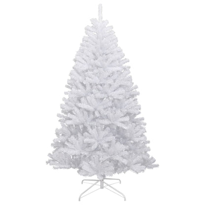 vidaXL Artificial Hinged Christmas Tree with Flocked Snow 180 cm - White