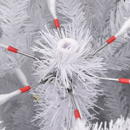 vidaXL Artificial Hinged Christmas Tree with Flocked Snow 180 cm - White