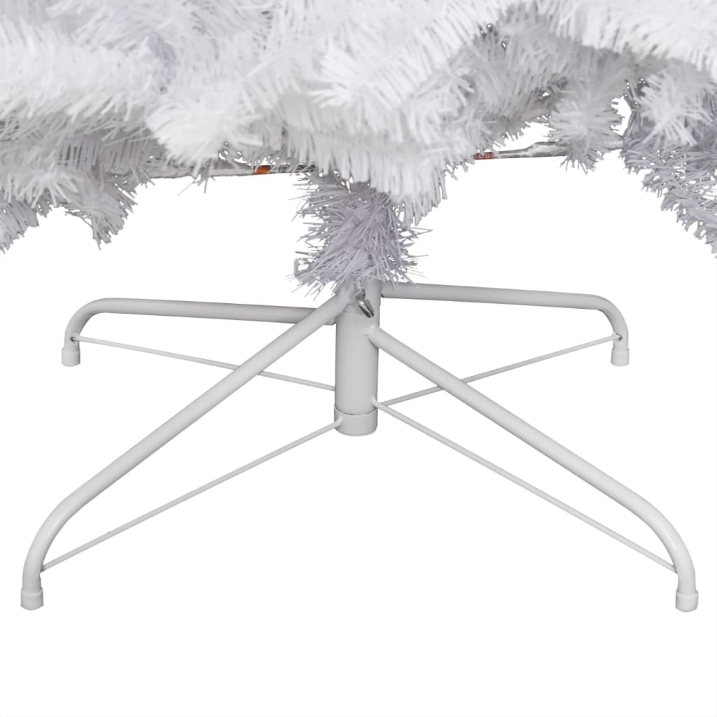 vidaXL Artificial Hinged Christmas Tree with Flocked Snow 210 cm - White
